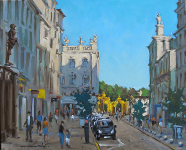 Malerei mit dem Titel "Ce matin rue des Do…" von Christian Arnould, Original-Kunstwerk, Öl