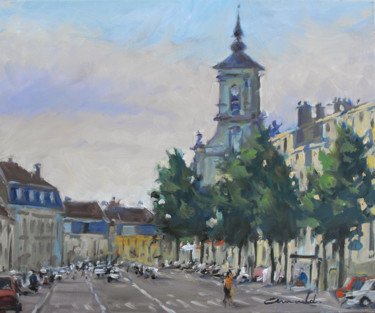 Painting titled "Église Bonsecours c…" by Christian Arnould, Original Artwork, Oil