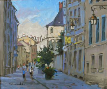 Pittura intitolato "Rue Saint Michel en…" da Christian Arnould, Opera d'arte originale, Olio
