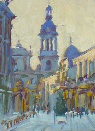 Painting titled "Église Saint Georges" by Christian Arnould, Original Artwork, Oil