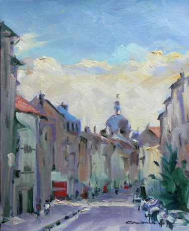 Painting titled "Rue des Dominicains" by Christian Arnould, Original Artwork, Oil