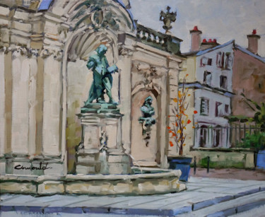 Painting titled "Place Vaudémont par…" by Christian Arnould, Original Artwork, Oil