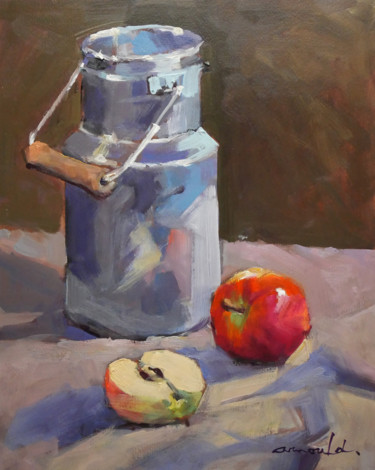 Peinture intitulée "Pot à lait. "Démo"…" par Christian Arnould, Œuvre d'art originale, Huile