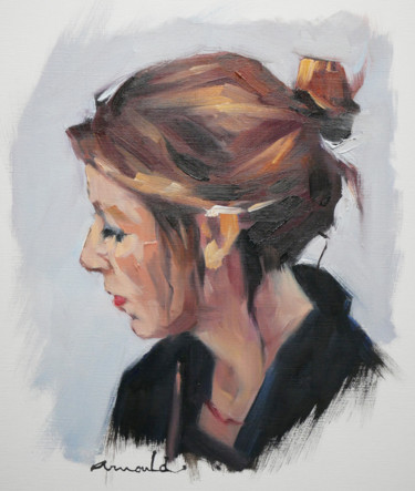 Malerei mit dem Titel "Anna la fille d'un…" von Christian Arnould, Original-Kunstwerk, Öl