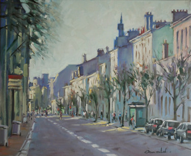 Painting titled "Rue Jeanne d'Arc à…" by Christian Arnould, Original Artwork, Oil
