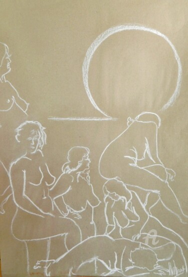 Drawing titled "CBL6 Soleil couchant" by C'Robart, Original Artwork, Chalk