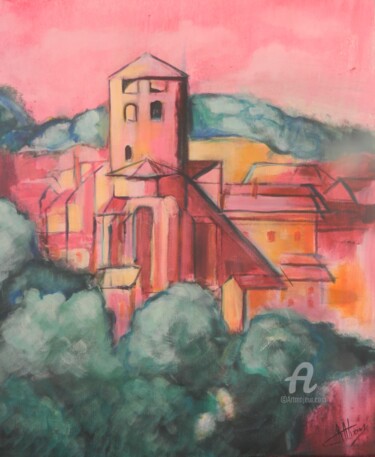 Painting titled "CTV1-Eglise-de-mons…" by C'Robart, Original Artwork, Acrylic