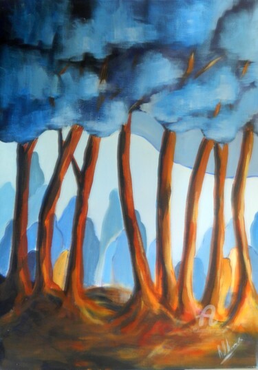 Painting titled "DLF9 dans-la-foret-9" by C'Robart, Original Artwork, Acrylic