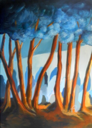 Painting titled "DLF8 dans-la-foret" by C'Robart, Original Artwork, Acrylic