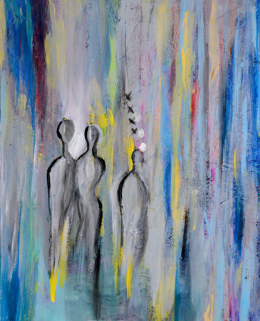 Painting titled "Conflicting Convers…" by Arohika Verma, Original Artwork, Acrylic