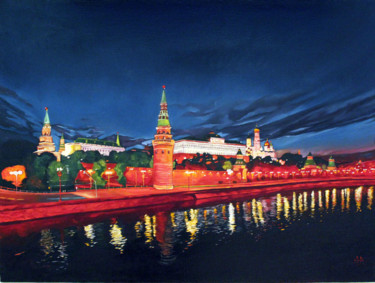 Peinture intitulée "View of Kremlin." par Alexey Aronov, Œuvre d'art originale, Huile