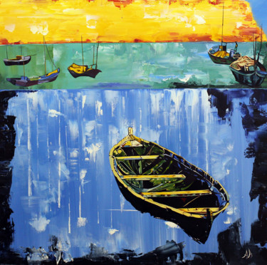 Pittura intitolato "Calm." da Alexey Aronov, Opera d'arte originale, Olio