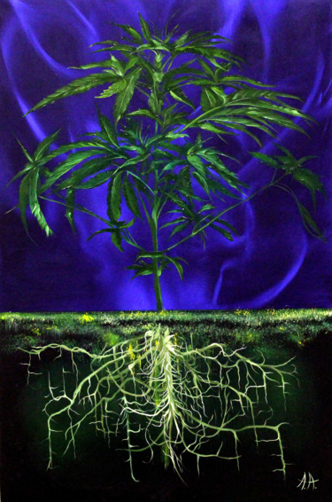 Картина под названием "Botany" - Alexey Aronov, Подлинное произведение искусства, Масло