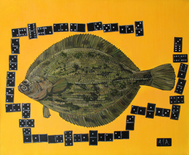 Peinture intitulée ""Fish"." par Alexey Aronov, Œuvre d'art originale, Huile