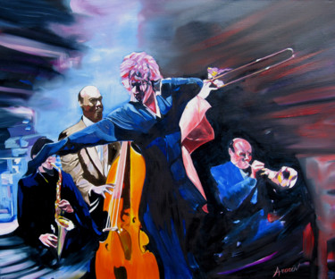 Картина под названием "cocs-and-blues" - Alexey Aronov, Подлинное произведение искусства, Масло