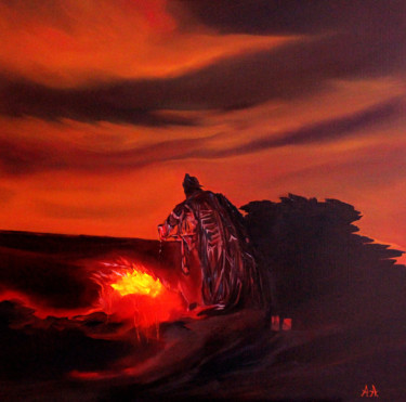 Pittura intitolato "Шаман/ Shaman" da Alexey Aronov, Opera d'arte originale, Olio
