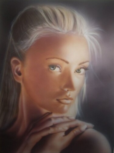 Картина под названием "Портрет акріл" - Ярослав Терновий, Подлинное произведение искусства, Аэрограф
