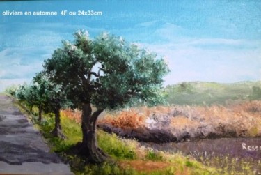 Peinture intitulée "oliviers en automne" par Rossa, Œuvre d'art originale