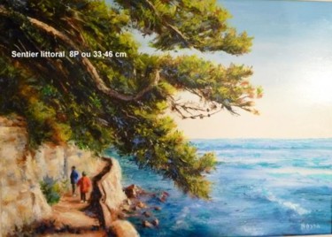 Peinture intitulée "Sentier littoral" par Rossa, Œuvre d'art originale