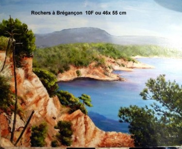 Painting titled "Rochers à Brègançon" by Rossa, Original Artwork