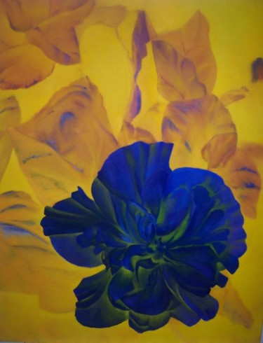 Pintura titulada "Hibisco azul sobre…" por Pilar Arranz, Obra de arte original, Oleo