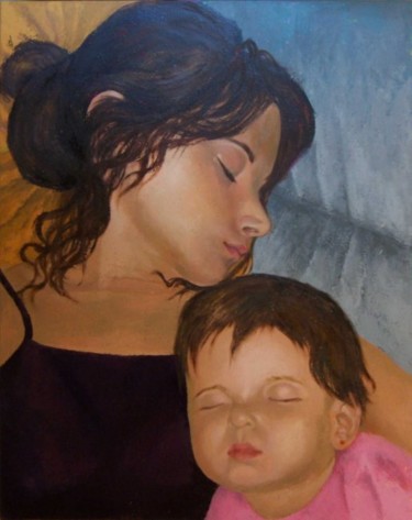 Pintura titulada "La siesta" por Pilar Arranz, Obra de arte original