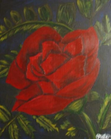 Painting titled "The Rose 2" by Kirsty Foster, Original Artwork