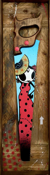 Sculpture titled "Flamenka" by Arsen, Original Artwork, Acrylic Mounted on Wood Panel