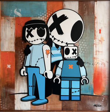 Peinture intitulée "The Blue Brothers" par Arsen, Œuvre d'art originale, Acrylique Monté sur Châssis en bois