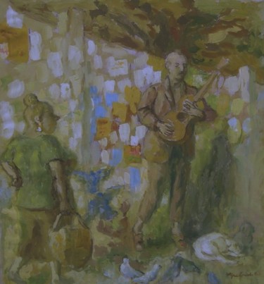 Painting titled "Музыкант" by Vladimir Arsionov, Original Artwork, Oil