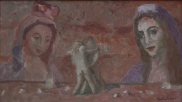 Картина под названием "Борьба" - Владимир Арсёнов, Подлинное произведение искусства, Масло