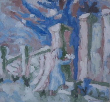Картина под названием "В гости" - Владимир Арсёнов, Подлинное произведение искусства, Масло