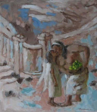 Painting titled "Поцелуй" by Vladimir Arsionov, Original Artwork, Oil