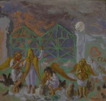 Painting titled "Гости" by Vladimir Arsionov, Original Artwork, Oil