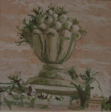 Картина под названием "Ваза" - Владимир Арсёнов, Подлинное произведение искусства, Масло