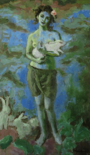 Painting titled "Мила" by Vladimir Arsionov, Original Artwork, Oil
