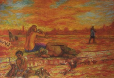 Картина под названием "Старый сатир" - Владимир Арсёнов, Подлинное произведение искусства, Масло