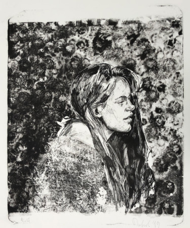 Druckgrafik mit dem Titel "Blumen" von Arsentij Pawlow, Original-Kunstwerk, Lithographie