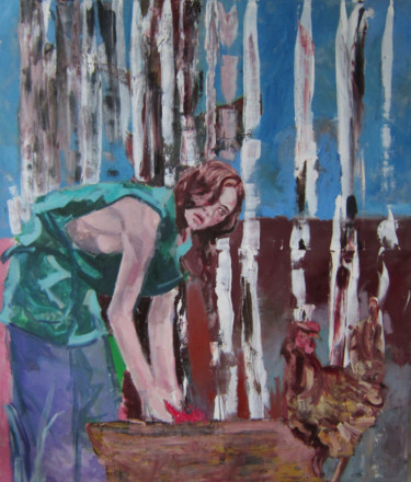 Malerei mit dem Titel "Zwischen den Birken" von Arsentij Pawlow, Original-Kunstwerk, Öl Auf Keilrahmen aus Holz montiert