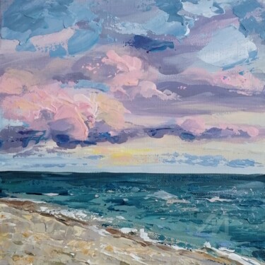 Minipainting Abstract seascape Peinture intitulée "Minipainting Abstra…" par Natalia Shestopalova, Œuvre d'art originale, Acrylique Monté sur Châssis
