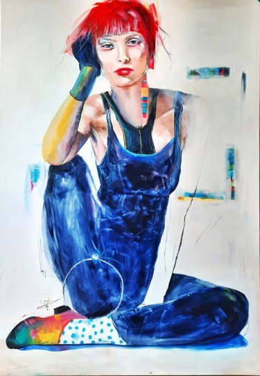 Malarstwo zatytułowany „Czekam” autorstwa Agnieszka Banasiak, Oryginalna praca, Akryl
