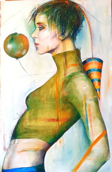 Malarstwo zatytułowany „W wyjątkowym towarz…” autorstwa Agnieszka Banasiak, Oryginalna praca, Olej