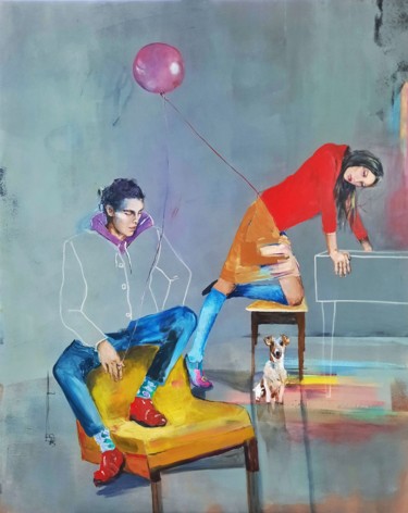 Pintura intitulada "Jest jak jest, będz…" por Agnieszka Banasiak, Obras de arte originais, Acrílico
