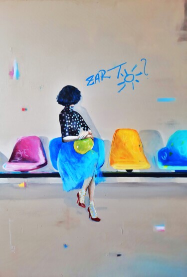 W poczekalni III Peinture intitulée "W poczekalni III" par Agnieszka Banasiak, Œuvre d'art originale, Acrylique