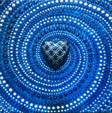 Schilderij getiteld "Royal Blue Spiral" door Ayda Alp, Origineel Kunstwerk, Acryl