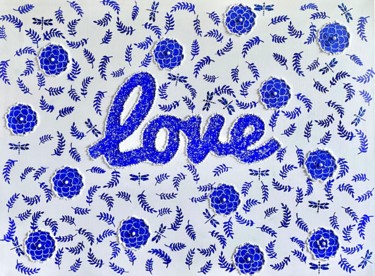 Schilderij getiteld "Love (Blue)" door Ayda Alp, Origineel Kunstwerk, Acryl