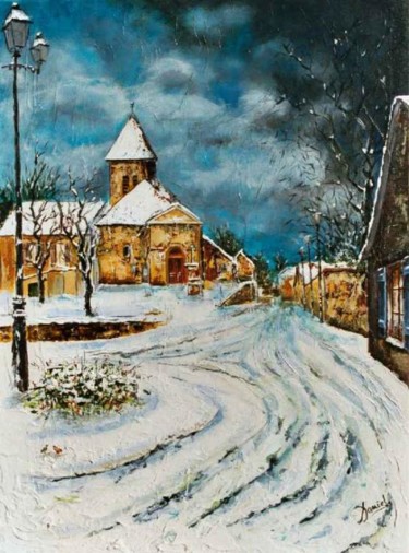 Peinture intitulée "Dan - Jour de neige" par Dan, Œuvre d'art originale