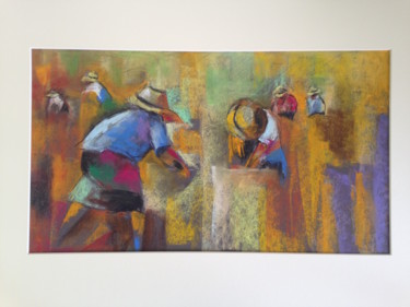 Painting titled "Travail de Cyprienn…" by Dan, Original Artwork, Pastel