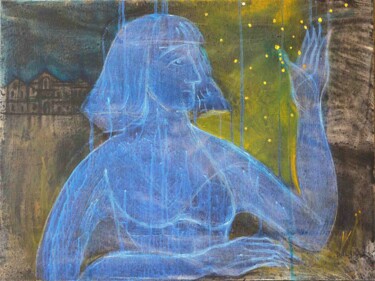 Pintura titulada ""Ночная Богиня"" por Art Dalyna, Obra de arte original, Acrílico Montado en Bastidor de camilla de madera