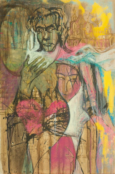 Pittura intitolato ""Граф Дракула"" da Art Dalyna, Opera d'arte originale, Acrilico Montato su Telaio per barella in legno